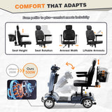 MobiCyc Heavy Duty Mobility Scooter for Adults & Seniors, 500W Motor, 20/30 Miles Long Range, 450 LBS Capacity, Removable Lithium Battery, 10" All-Terrain Tires, with Windshield & Suspension