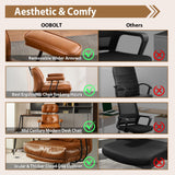Ergonomic Office Chair Faux Leather Swivel Desk Chair for Home Office,Brown