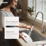 Moen Riley Chrome Motionsense Wave Sensor Touchless One Handle Pulldown Kitchen Faucet Featuring Power Clean, 7402EW