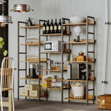 Bookshelf, Bookshelves and Bookcases, 5 Tiers Bookshelf with Baffles, Large Book Shelf with Metal Shelving