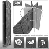 4 Panel Room Divider 6 ft. Tall - Privacy Screen, Extra Wide Double Hinged Panels, Mesh Hand-Woven Design