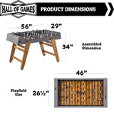 Hall of Games 56” Kinwood Foosball Table Competition Size, Durable and Stylish with Tabletop Sports Soccer Balls, Perfect for Family Game Rooms