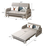 NessCarsti 2-Seater Pull-Out Sofa Bed with Hidden Storage for Small Space