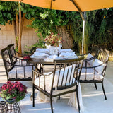 PHI VILLA 7 Piece Patio Dining Set, Rectangular Metal Table