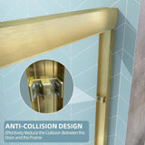 GETPRO Shower Door Double Sliding 56-60 in. W x 72 in. H Semi-Frameless Bypasss Bathroom Glass Shower Sliding Doors,1/4 inch Clear Tempered Glass Door for Walk-in Shower Brushed Gold