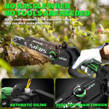 SOYUS 2-IN-1 Cordless Pole Saw & 8-Inch Mini Chainsaw for Tree Trimming, 21V Electric Pole Chainsaw with 2x 3.0Ah Batteries, Brushless Motor, Max Reach 15ft, Pole Saw for Thick Branch Cutting