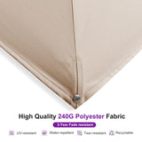 PURPLE LEAF Patio Umbrella 9FT Square 360° Rotation, Wood Grain, Beige