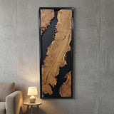 Live Edge Wood Wall Art - Natural Cedar Decor Panel for Modern Living Room and Office - 16"x32"