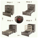 LUXOAK Twin Murphy Cabinet Bed with with Storage & Charging Station