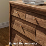 AMBERHAUS 7 Drawers Dresser with Beveled Panel, Farmhouse Chest of Dressers for Bedroom, Wood Dresser TV Stand, Drawer Organizer for Bedroom, Living Room, Hallway, Walnut