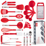 Kitchen Utensils Set, Cooking Utensil Set Kitchen Gadgets, Pots and Pans set Nonstick and Heat Resistant, 24 Pcs Nylon, Cookware Sets