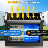 Solar Bug Zapper Outdoor, 4500V Solar Mosquito Zapper Outdoor Waterproof, 1/2 Acre Coverage Rechargeable Electric Fly Zapper, Cordless Portable Mosquito Traps for Backyard, Patio, Camping, Indoor