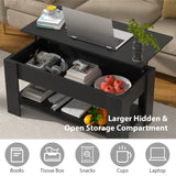 Rustic Wood Lift Top Coffee Table with Storage - Console Table & Hidden Desk for Living Room