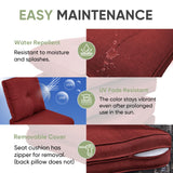 moosprr Outdoor Cushion Set of 4, Waterproof Outdoor Seat Cushions 25x22, Patio Chair Cushions for Outdoor Furniture, Couch Cushion Replacement, Include 4 Back & 4 Seat Cushions, Red