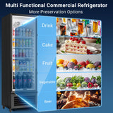 BODEGACOOLER 11.5 Cu.Ft. Commercial Merchandiser Refrigerators, Adjustable shelves & Automatic Defrost, Commercial Beverage Refrigerator Glass Door