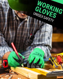 72 Pairs Gardening Work Gloves Bulk for Men Women, Rubber Coated Garden Multipack Safety Construction Glove (Green)