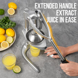 Manual Juicer, Sopito Effortless Citrus Squeezer Professional Safety Stainless Steel Hand Press Juicer, Ideal for Extracting Juice