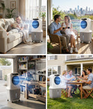 Exnos Portable Evaporative Air Cooler - Swamp Cooler Air Conditioner with 3 Modes & 3 Speeds, 6.6 Gallon Cold Air Cooler, Cooling Fans that Blow Cold Air for Home, Office, 2 Ice Packs
