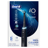 Oral-B Rechargeable Electric Toothbrush, iO5 Customizable Clean, 5 Cleaning Modes, Visual Pressure Sensor to Protect Gums, Travel Case, Black