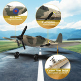 HAWK'S WORK 3 Channel RC Plane Spitfire Fighter, Remote Control Warbird Ready to Fly, 2.4GHz 6-axis Gyro Stabilizer, Easy to Fly for Kids & Beginners