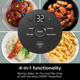 Ninja Crispi 4-in-1 Glass Air Fryer | 450°F | Non-Toxic | 4QT & 6-Cup Glass Containers w/Lids | Microwave, Freezer, Dishwasher Safe | Max Crisp, Air Fry, Bake, Recrisp | Green | FN101SG