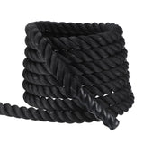 MECCANIXITY Battle Rope 50ft x 1 Inch Polyester Workout Rope Heavy Fitness Exercise Rope for Strength Training Home Gym Muscle Building, Black