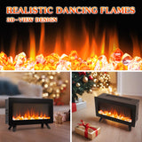 16" Small Freestanding Electric Fireplace Heater - Fire Places Electric Fireplace Stove with Realistic 3D Flames, Infrared Heater Indoor Space Heater, 750 |1500W, Overheating Protection