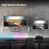 ARES WING Wall Mount Monitor Arm for 17-49 Inch Ultrawide Screens, White