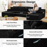 134 Inch Modular Sectional Sofa, Cloud Boneless Couch for Living Room