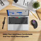 Nulea M505A Wireless Trackball Mouse Ergonomic 44mm Index Finger Control