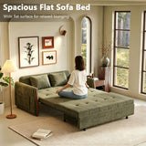 62.9" Pull Out Sofa Bed with Storage, Convertible Sleeper Sofa Green