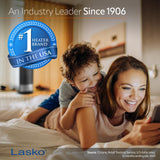 Lasko Oscillating Ceramic Slim Tower Desktop Space Heater for Home with Thermostat and 2 Speeds, 14 Inches, Black, 1500W, CT14101