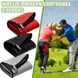 Batiyeer Golf Towels Bulk for Bags 16'' x 24'' Microfiber Waffle Pattern Golf Towels Trifold (Black, Gray, Red,30 Pcs)