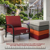 moosprr Outdoor Chair Cushions Set of 3, Waterproof 24x24 Patio Chair Cushion, 6" Thickened Seat Cushion for Outdoor Furniture, Couch Cushion Replacement, Include 3 Back & 3 Seat Cushions, Thick/Red