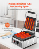 VEVOR Commercial Panini Grill, 1800W Electric Sandwich Panini Maker, Stainless Steel Sandwichs Press Grill with Handle and Temp Control, 8.8x9 in Full Grooved Enamel Plate for Hamburger Steak Bacon