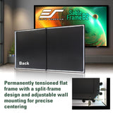 Elite Screens 120" Fixed Frame Projector Screen 16:9, 4K/8K UHD CineWhite UHD-B, ISF Certified, UST/Short/Standard Compatible, SB120WH2