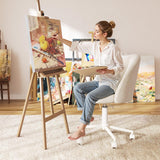 EnHomee Vanity Chair with Wheels, Small Office Chair with Back