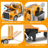 KIDMARKT 39.6" Giant RC Semi-Trailer Truck for Kids | 16-Channel Remote Control Transport Truck with Lights & Sounds, Rechargeable Construction Vehicle Toy, Birthday Gifts for Boys Ages 6+(2026 New)