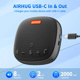 Conference Speaker and Microphone, Bluetooth Speakerphone with 360° Voice Pickup, Advanced Noise Reduction AIRHUG