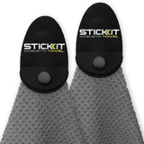 STICKIT Magnetic Towel, Grey | 2-Pack | Top-Tier Microfiber Golf Towel with Deep Waffle Pockets