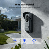 Wireless Dual‑Lens Video Doorbell with 8" Touchscreen Monitor,WiFi Dual‑Cam Door Phone Intercom System,Head‑to‑Toe View,Motion Detection,2‑Way Audio,Night Vision,Local Storage No Monthly Fee,Tuya APP