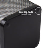 Mind Reader Mesh Trash Can, Waste Paper Basket, Square, Office, Metal Mesh, 9.75" L x 9.75" W x 12.25" H, Set of 4, Black