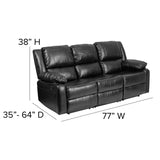 Flash Furniture Harmony Series Black LeatherSoft Sofa with Two Built-In Recliners Flash Furniture
