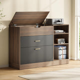 Home Office Storage Filing Cabinets w/ 2 Drawers & Adjustable Shelf, Hanging File Drawer Fits Letter, Legal, A4 for Living Room, Dining Room,