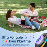OYIB Bluetooth Shower Speaker, Portable Bluetooth Speaker 360° HD Sound, RGB Lights, IPX7 Waterproof Wireless Speaker with Suction Cup and Mic, Shower Radio for Party/Outdoor/Travel/Gifts/Black