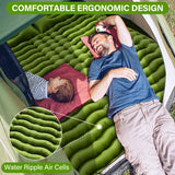 Double Sleeping Pad - Self Inflating 4" Extra-Thick for 2 Person with Pillow Built-in Foot Pump Inflatable Sleeping Mat Yuzonc