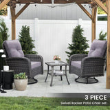 wildformers Luxury Outdoor Swivel Wicker Glider Patio Chairs with Table Set