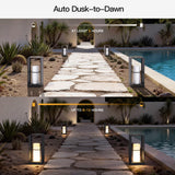 MVBT 17" Tall Solar Floor Lamp, 3000K LED Solar Lanterns Outdoor Waterproof, Modern Outdoor Lights for Patio, Large Pathway Lights Solar Powered, Dusk to Dawn Floor Lamps for Yard Pathway Garden Porch