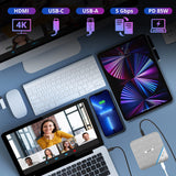 USB C Speakerphone Hub 360° Omnidirectional Sound Conference Microphone PD 85W Charging, 5Gbps Data Speed AVLT