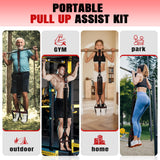NTIUYOT Pull Up Assistance Bands for Pull Up Bar, 4 Heavy Duty Assisted Pull Up Bands, Workout Equipment with Foot Rest for Training, Adjustable Bands for Pull-Up, Fitness, Body Stretching, Chin Up